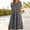 Gray, variant on QUNYINEY Long Women's Dresses Floral Cotton Linen Embroidered Short Sleeve A Line Dress with Pockets Loose Fit Summer Casual Crew Neck Dresses