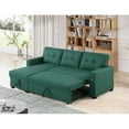 thumbnail image 6 of Kingfisher Lane Polyester Fabric Reversible Sleeper Sectional Sofa-Green, 6 of 12
