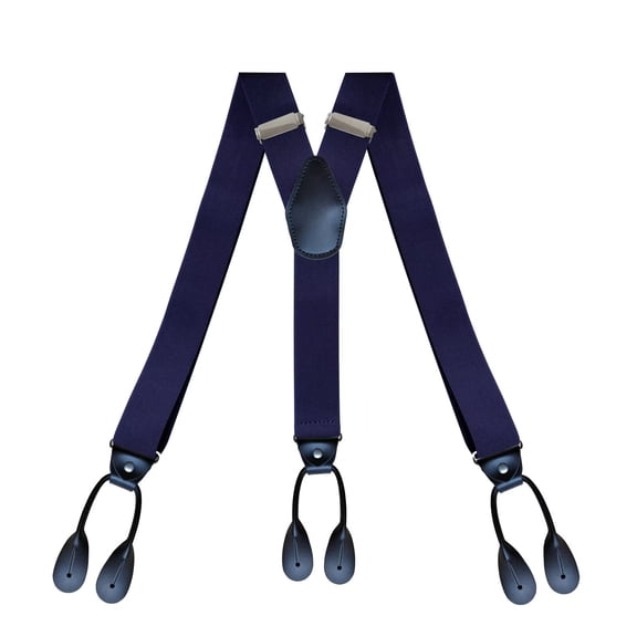 35mm Wide Adjustable Elastic Suspender Leather Button End Suspender Fashion Suspenders For Wedding Work