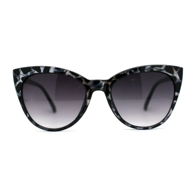 Lunettes de Soleil Oeil de Chat pour Femmes Couleur Perle Noir Écaille Fumée