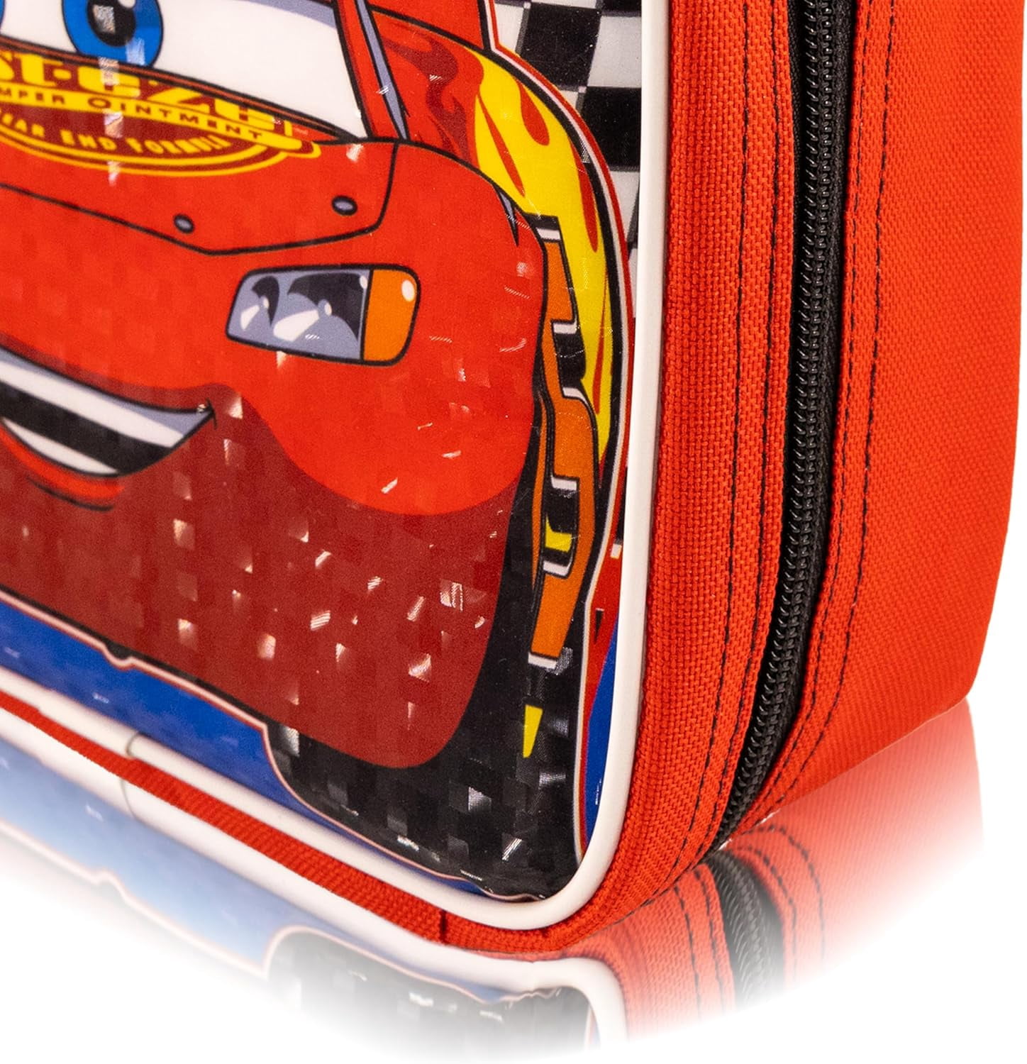 Cars Lightning McQueen Checkered Fabric Reusable Lunch Bag