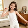 thumbnail image 5 of Teylalorva Kids Girls Cotton Underwear Sleeveless Classic Fit Comfort Soft Summer Casual Trendy Tank Tops 2PC A White Size 0T, 5 of 10