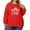 Red, variant on Women's Plus Size Christmas 2026 New Year Printed Sweatshirt, Long Sleeve Casual Pullover Top, WELCOME Graphic Fashion Hoodie,Black,2XL