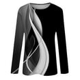 thumbnail image 5 of Gray Women's Long Sleeve T-shirt, Long Sleeve Shirts For Women Womens T Shirts Long Sleeve Crew Neck Shirts Basic Tee Sort Comfy Printed Tops Blouse,Women's Long sleeve T-shirt S, 5 of 5