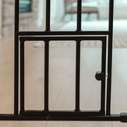 Carlson Pet Products 36 Extra Tall Walk-Through Pet Gate with Small Pet Door, includes 4-Inch Extension Kit, 4 Pack Pressure Mount Kit and 4 Pack Wall Mount Kit, Black