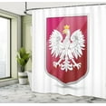 thumbnail image 5 of Ambesonne Polish Shower Curtain, Coat of Arms of Poland Eagle, 69"Wx70"L, Ruby Hot Pink and White, 5 of 5