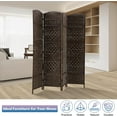 thumbnail image 2 of XF XINFENG Wood Room Dividers 4 Panel Folding Privacy Screen 6FT Tall Portable Wall Divider Partition Screen for Home Office, Brown, 2 of 7