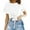 White, variant on SHITINN Womens Blouses Womens Casual Short Sleeve Tie Front Top Round Neck Summer Solid Color Crop Top T Shirt Women Short Sleeve Tops Tunic Tops