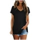 thumbnail image 2 of Pntutb Mujeres Casual Manga Corta Mangas Acampanadas Cuello en V Sólido Camiseta Suelta Blusa tops Pntutb Pntutb-704, 2 of 8