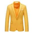 thumbnail image 2 of oqasdz Mens Blazer One Button Long Sleeve Solid Color Business Casual Fashion Business Party Wedding Coat Top,Size 4X, 2 of 4