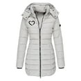 thumbnail image 1 of Veste pour Femmes, Décontractée à Manches Longues à Capuche Mi-Longue Mode Petit Imprimé, Vestes pour Femmes, 1 of 4