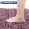 thumbnail image 3 of HAKUNA Striped Mauve Bathroom Rug Set 3 Pieces Ultra Soft, Non Slip Chenille Toilet Mat, Absorbent Plush Shaggy Bath Mats for Bathroom, Bedroom, Kitchen, 3 of 7