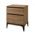 thumbnail image 1 of Walker Edison 20" Engineered Wood 2-Drawer Urban Side Table in English Oak, 1 of 6