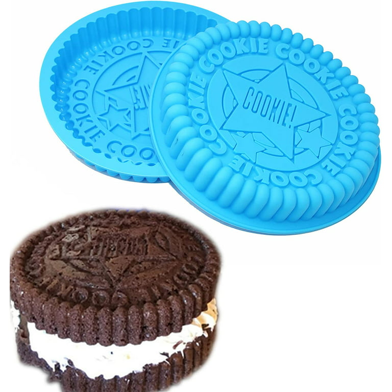 2 pcs Giant Sandwich Oreo Cookie Cake Pan 7.5inch Rock Star Baking Silicone  Mold