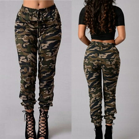 - Women Camouflage Pants Camo Casual Cargo Joggers Military Army Harem Trousers