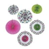 Fiesta Shower Printed Hanging Fans (6Pc) - Party Decor - 6 Pieces