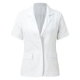 thumbnail image 2 of Casual Blazers for Women 2025 Short Sleeve Open Front Notch Lapel Collar Business Casual Work Office Jacket, 2 of 6