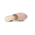 thumbnail image 4 of BLISSFUL STEP Women's Shoes Chunky Platform Open Toe Slides Block Heel Sandals Dust Pink 7.5, 4 of 7