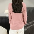 thumbnail image 4 of Stichou Womens Mock Neck Sweaters Long Sleeve Shirts Lightweight Thin Knit Sweatshirt Pullover Casual Sweet Cute Tops Pink L, 4 of 4