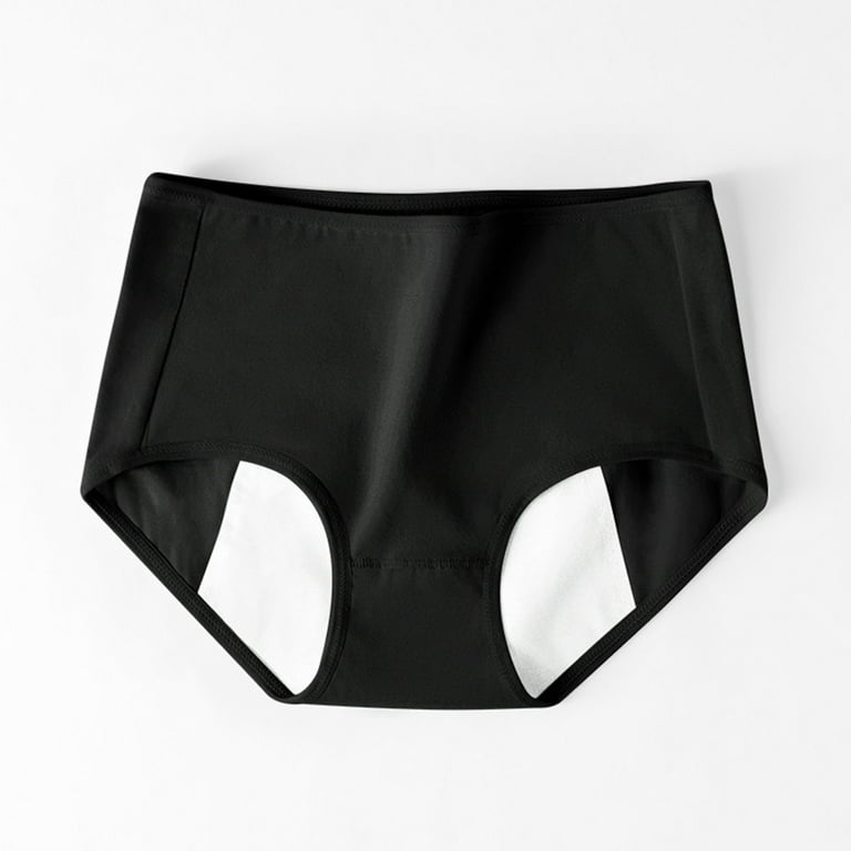 HUPOM Underwear Women Cotton Panties Pants Activewear Tie Seamless  Waistband Black 2XL