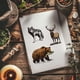 thumbnail image 5 of Sello de goma con diseño de animales del bosque, 18 x 22 cm, con diseño de lobo, tigre, oso y ciervo. Sellos de goma EVA para repujado., 5 of 9