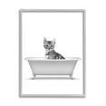 thumbnail image 4 of Stupell Industries Kitten In Bathroom Tub Animal Animals & Insects Painting Gray Framed Art Print Wall Art, 4 of 5