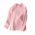 thumbnail image 2 of XQYLOS Little Girl'S Lightweight Half High-Neck Undershirt For Spring Boys And Girls Bottoming Shirt Spring/Autumn High Neck Solid Long Sleeve Round Neck Top Party Birthday School, 2 of 9