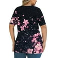 thumbnail image 4 of Ailaofu Plus Size Tops for Women Short Sleeve Tees V Neck Tunics Solid Color Blouse T Shirts, 4 of 5
