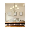 thumbnail image 2 of Living District Nyomi 30" 4-Light Metal/Glass Chandelier in Brass/White, 2 of 8