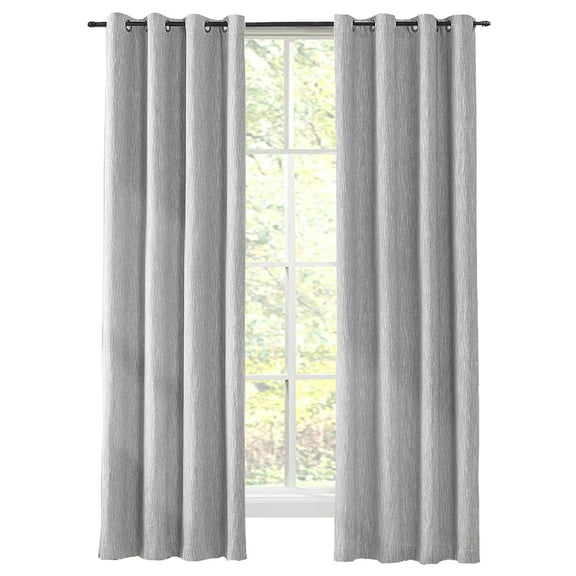 Tektrum Cotton Thermal Insulated Blackout Room Darkening Curtains with Grommet Top, Home Decorative Light Blocking Elegant Drapes for Living Room Bedroom, 52W x 108L Inches, 2 Panels, Gray