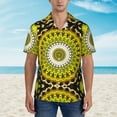 thumbnail image 4 of Goofa Yellow Mandala Hawaiian Shirt for Men, Unisex Summer Beach Casual Short Sleeve Button Down Shirts,Aloha Tropical Floral print shirt-Medium, 4 of 9