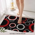 thumbnail image 6 of Red Black Doormat Outdoor Entrance 18"x30", Abstract Modern Geometric White Grey Circle Absorb Moisture Dirt Door Mats, Non-Slip Rubber Backing Floor Mats Indoor, Low-Profile Front Door Rugs, 6 of 9