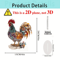 thumbnail image 3 of Desktop Ornament - Acrylic Decorative Ornaments - 2D Flat Rooster Figurine Colorful Acrylic Desktop Decor For Home Or Tv Stand With Elegant Floral And Style Ornament - 1 Rooster Ornament, 3 of 8