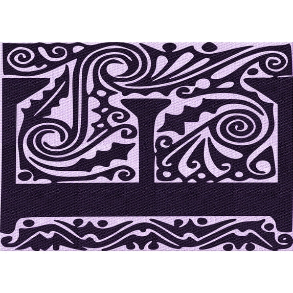 Ahgly Company Indoor Rectangle Patterned Deep Purple Area Rugs, 3' x 5'