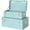 Blue, variant on HofferRuffer Decorative Metal Box, Set of 2 Storage Organizer with Lock Hole and Handle, Toy Box for Kids, 23.8X14.2X9.5 Inches (Deep Pink)