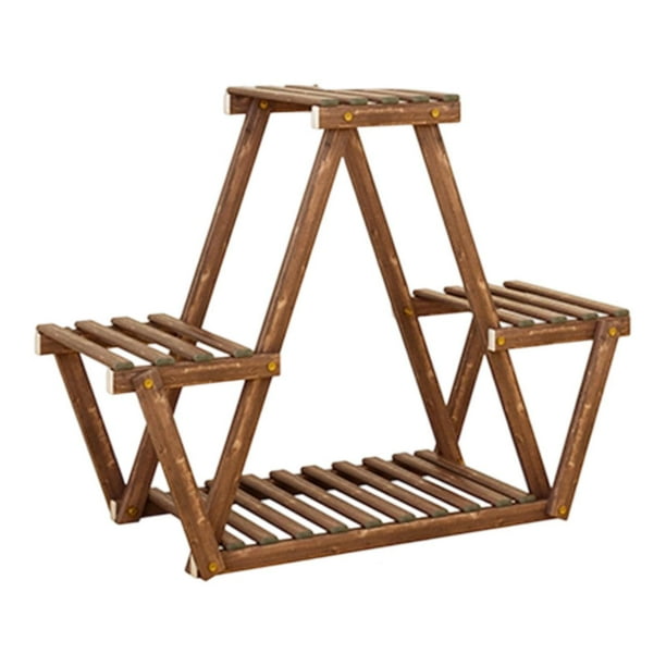 Soporte de madera para plantas, estante de almacenamiento para varias plantas, estante de exhibición de flores para sala de estar, interior y