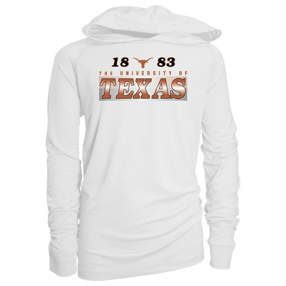 Youth Garb White Texas Longhorns Marley Long Sleeve Raglan Hoodie Sunshirt