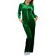 thumbnail image 1 of Jess by Meiko Conjuntos de Ropa para Mujeres Chaqueta con Cremallera de Mangas Largas con Pantalones 2 Piezas Conjunto de Chándal de Terciopelo L Verde Bosque, 1 of 6