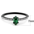 thumbnail image 2 of Womens Rings Black Green Marquise Stainless Steel Ring with AAA Grade CZ in Emerald, 2 of 4
