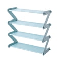 thumbnail image 1 of GOOHOCHY Estante de almacenamiento de acero inoxidable para el hogar, de tela no tejida, de 4 niveles, para zapatos, zapatillas y tacones altos (acero inoxidable y tela no tejida, color azul cielo), 1 of 8
