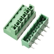 6-Pin 5.08mm Pitch Right Angle PCB Screw Terminal Block Connector 5Sets