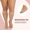 thumbnail image 3 of Manzi 6 Pairs Plus Size Knee High Stockings for Women Sheer Nylons Socks, 3 of 7