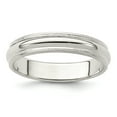 thumbnail image 1 of 925 Sterling Silver 4mm Half Round Milgrain Size 6.5 Band Ring, 1 of 2