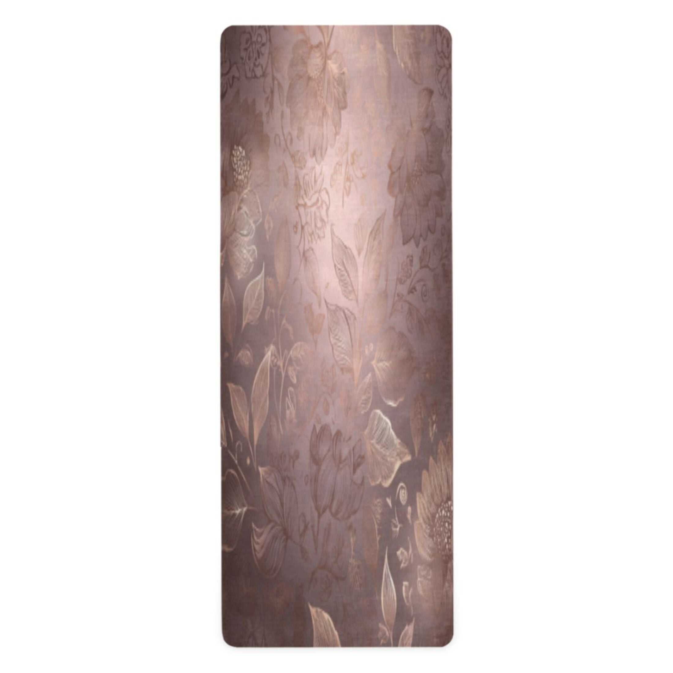 BZSMCE Yoga Mat Women Fitness Mat Intricate Golden Flower Design Pattern