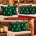thumbnail image 6 of LOMYOLO Christmas Pillow Covers 18x18IN Set of 2,Soft Faux Fur Throw Pillow Case with Embroidered Christmas Tree, Holiday Decorative Pillowcases for Couch Sofa Bed Farmhouse Winter Xmas Decor-GREEN, 6 of 7