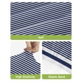 thumbnail image 4 of Farmhouse Navy Blue White Striped Bar Stool Covers Set of 4, Modern Stripes Stretch Washable Bar Chair Covers with Backs, Removable Pub Counter Height Chair Cover for Kitchen Dining Room Cafe, 4 of 7