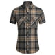 thumbnail image 1 of Mens Manga Corta Botón Abajo Camisas Cuadrado Gira Abajo Cuello Casual Camisa para Hombres, Blusa de Verano de Poliéster, 1 of 4