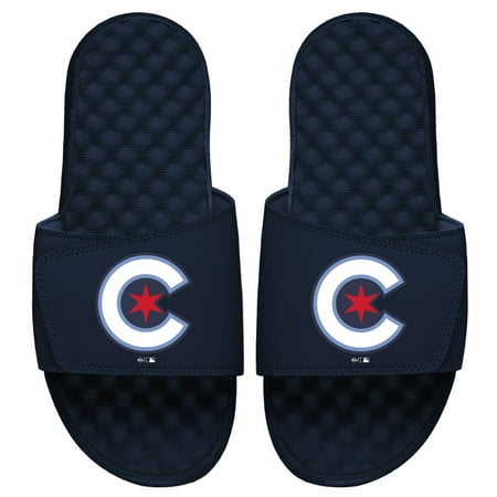 

Men s ISlide Navy Chicago Cubs 2021 City Connect Logo Slide Sandals