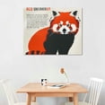 thumbnail image 2 of Orinice Red Panda Striped Fine Art Aesthetic Poster & Print Wall Painting for Home Decor - Canvas Living Room Bedroom Office Wall Decor 16x12in, 2 of 6