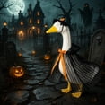 thumbnail image 5 of Fall Porch Goose Witch Outfits,23 Inch Tulle Shiny Mesh Cape Goose Statue Clothes with Witch Hat Decor for Yard Garden Front Porch Decor, 5 of 6